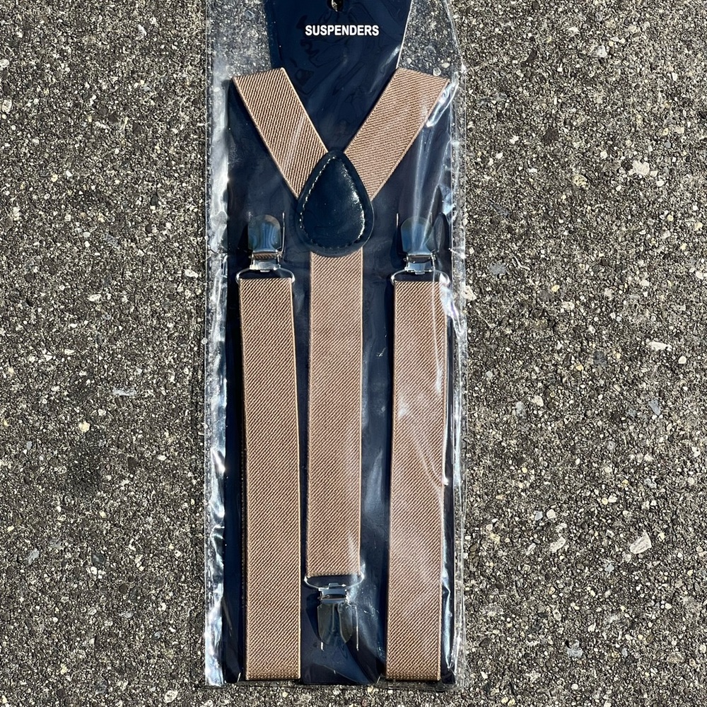 Dark beige suspenders NWT